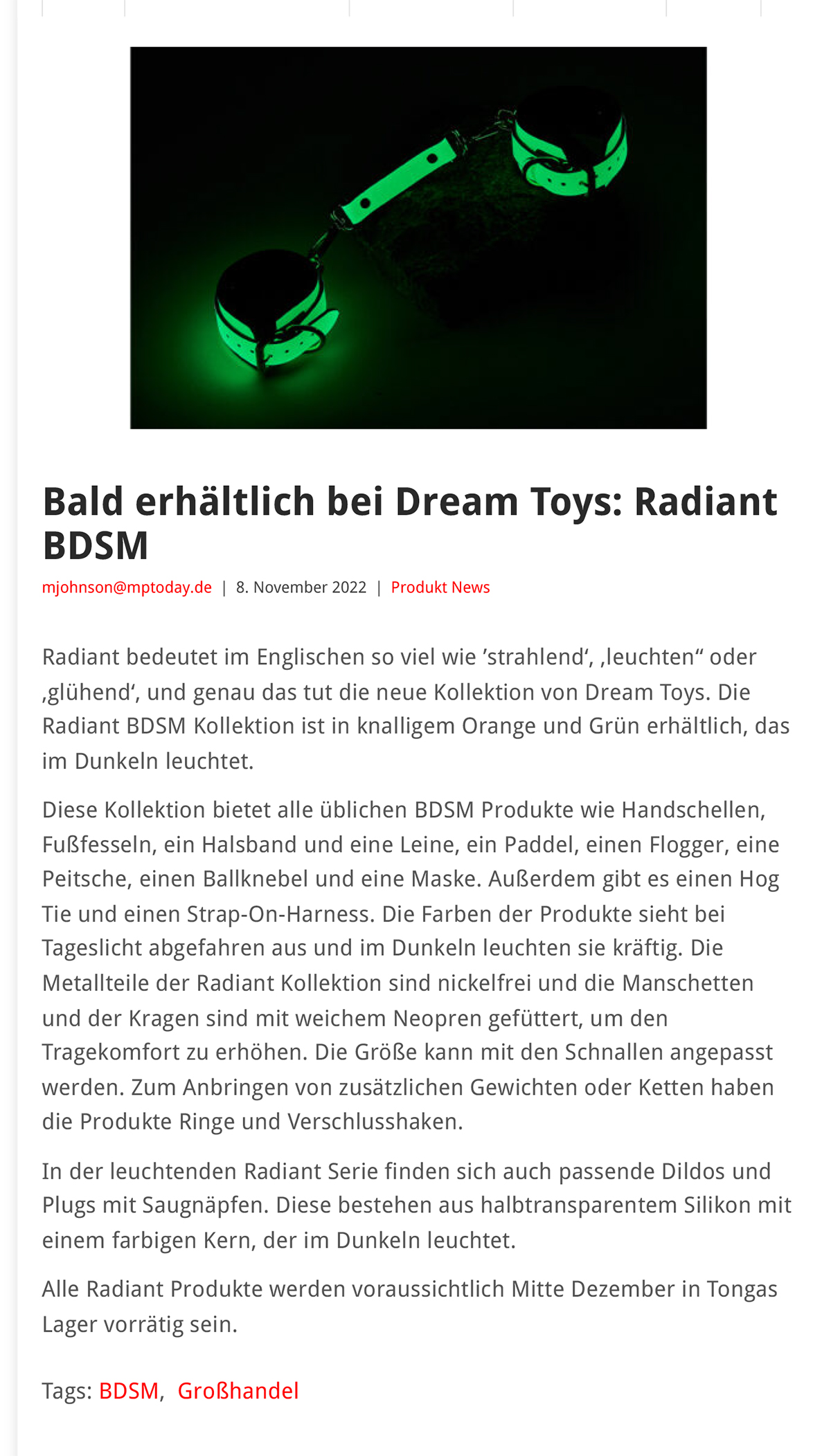 2022-11 eLine Online - Dream Toys Radiant